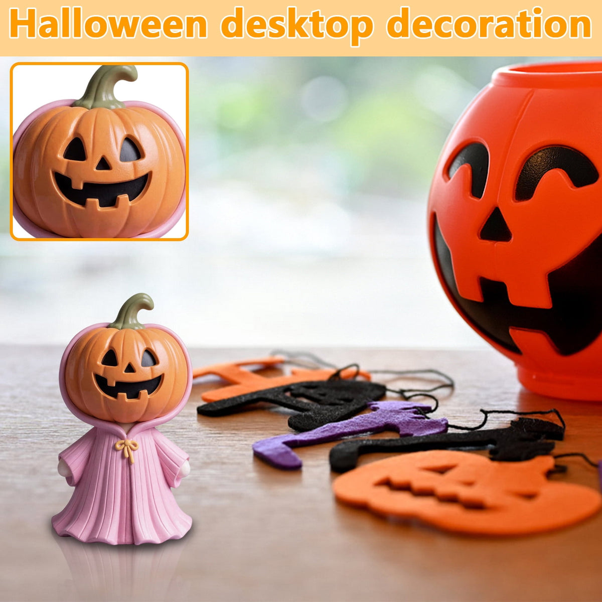Haunt & Co 2PC C Minibee Halloween Resin Ornament 3D Cute Decor for Holiday Home Desktop Display