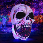 Haunt & Co Halloween Inflatables 4 FT High Halloween Inflatable Skull with Magic LEDs, Scary Skulls Inflatable Halloween Skull Inflatable, Outdoor Clearance for Holiday Party