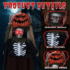 Haunt & Co 6ft Ghost with The Pumpkin Head Halloween Animated Animatronic Decoration w/ Pre-Recorded Screaming