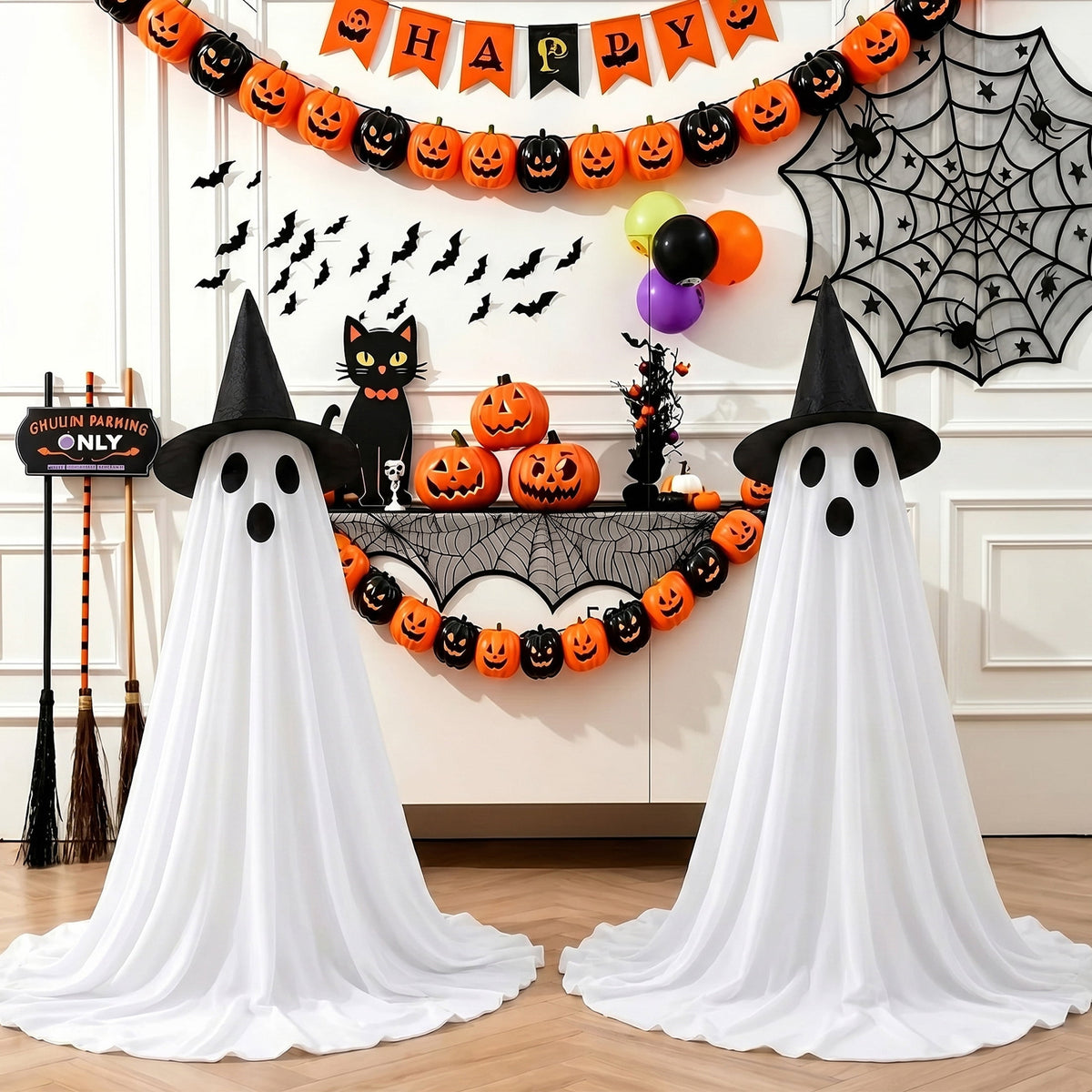 Haunt & Co HiberyHom Halloween Ghost Decor, 2 Pack Early , 4.6 FT Light Up Ghost with Remote