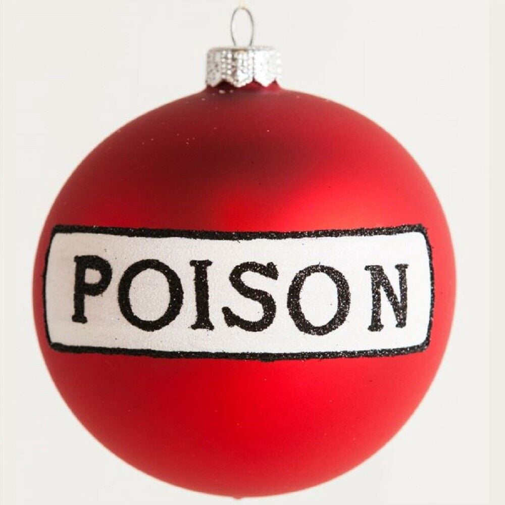 Haunt & Co Poison Skull and Crossbones Red Polish Glass Ball Halloween Ornament Made Poland by Thomas Glenn