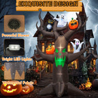 Haunt & Co Coolmade 9ft Halloween Inflatable Tree Decoration with pumpkin, Ghost, Owl, Blow up Yard Inflatables with Built-in LEDs