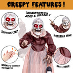 Haunt & Co 5FT Halloween Animatronics Life Size Witch Scary Prop, Motion Activated Outdoor Decoration for Haunted House Party Lawn Patio Yard Decor