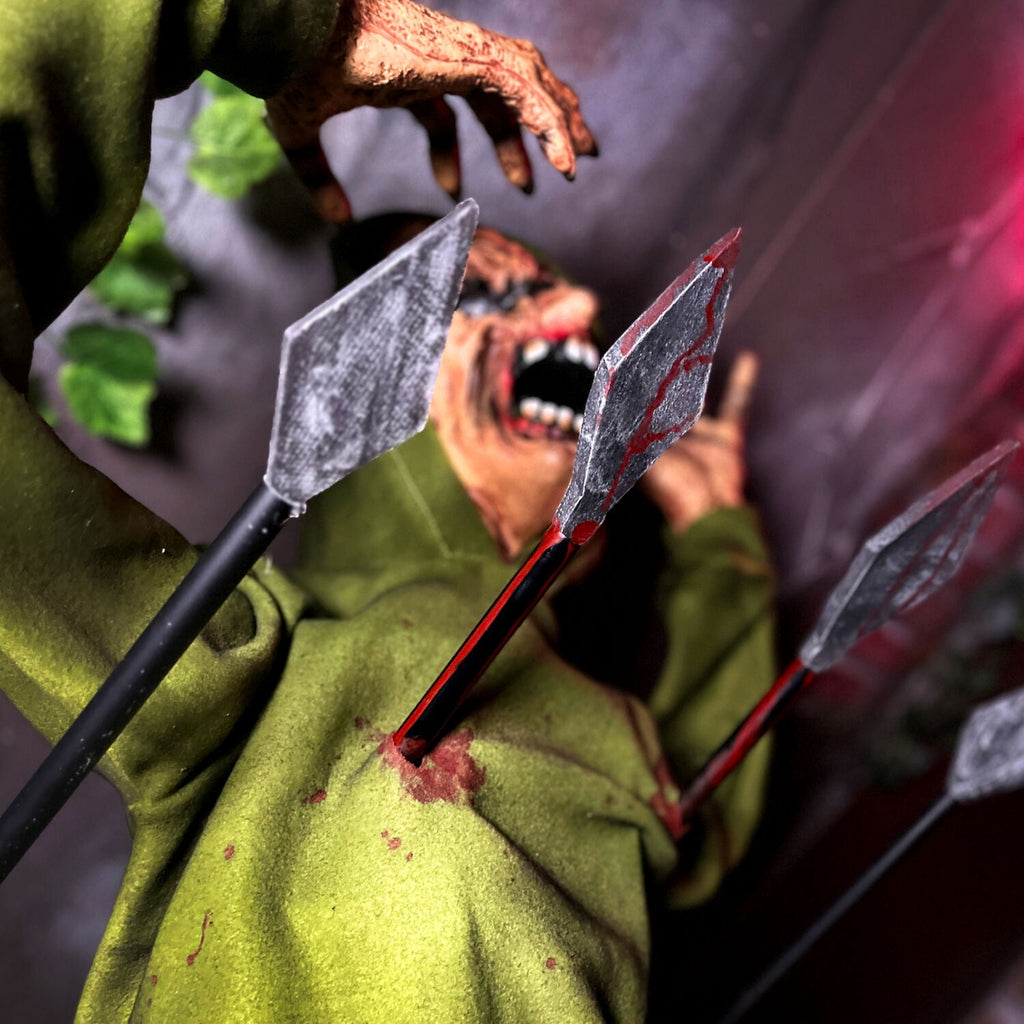 Haunt & Co 4.4 ft Voice-Sensor Impaled Zombie Halloween Animatronic