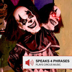 Haunt & Co Lifesize 5.5 ft Animatronic Two-Headed Clown with Lights and Sound, Indoor/Outdoor