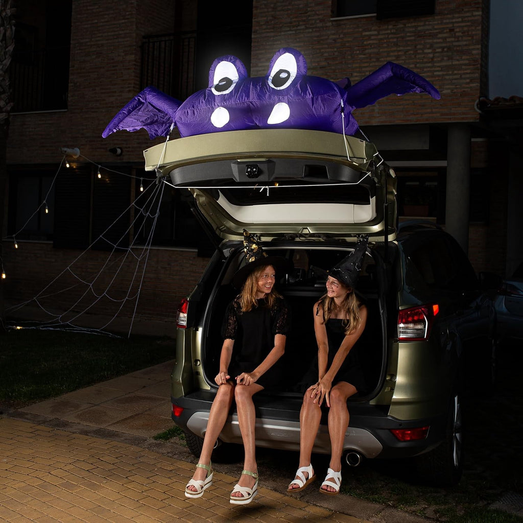 Haunt & Co Zone Tech 6 FT Inflatable Bat Car Trunk Decor with Built-in LEDs, Blow Up Decoration for Halloween (1-Pack)