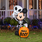 Haunt & Co Airblown Inflatables 4FT Tall Halloween Inflatable Disney Mickey Mouse with Pumpkin