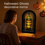 Haunt & Co Holographic Halloween Witch Mirror Decorative Metal Ornament for Holiday Ambience and Unique Festival Display