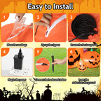 Haunt & Co 8.7ft Halloween Inflatables Pumpkins 7 Blow Up Decor with Witches Hat, Built-in LED Lights