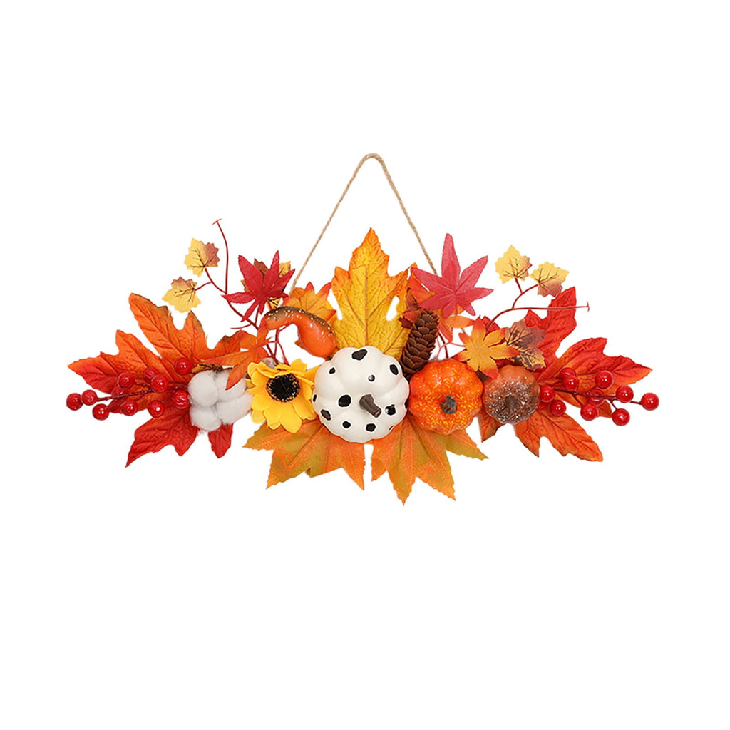 Haunt & Co Gaecuw Halloween Maple Leaf Pumpkin Hanging Ornament Fall Festival Wall Decor for Front Door Party Indoor Supplies