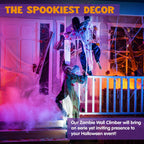 Haunt & Co 2 Pack 47 inch Climbing Zombie Skeleton with Bloodstains,Halloween Hanging Decorations Indoor and Outdoor Yard Decorations
