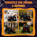 Haunt & Co 6.5FT Halloween Inflatable Black Cat, Blow Up Yard Decoration with Shakable Head & LED Lights, Large