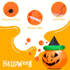 Haunt & Co Patiojoy 4 Ft Blow-up Inflatable Pumpkin With Witch Hat LED Bulbs Yard