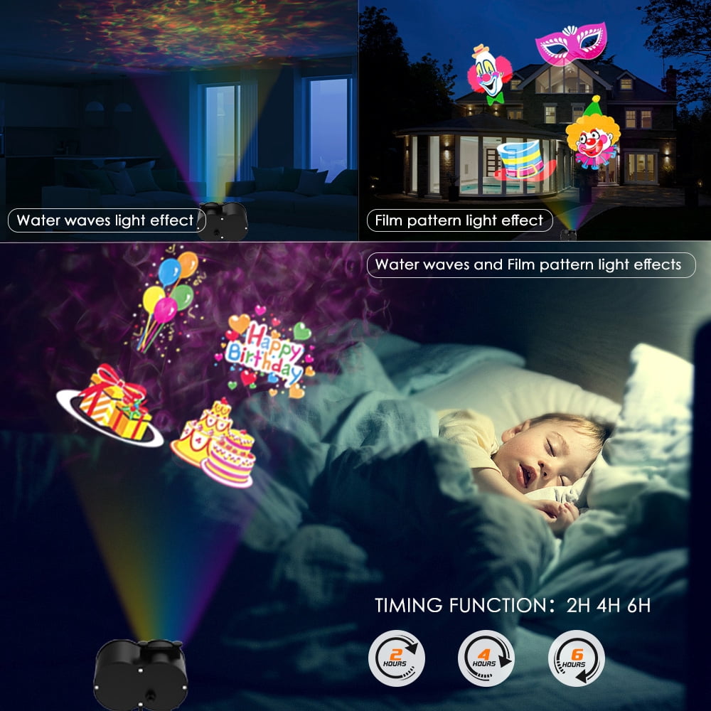 Haunt & Co Outdoor HD projector light, remote control 16 switchable modes, Christmas Halloween celebrations, birthdays, weddings and parties, waterproof light show