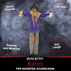 Haunt & Co 6 ft Standing Halloween Scarecrow Yard Decoration with LED Green Eyes