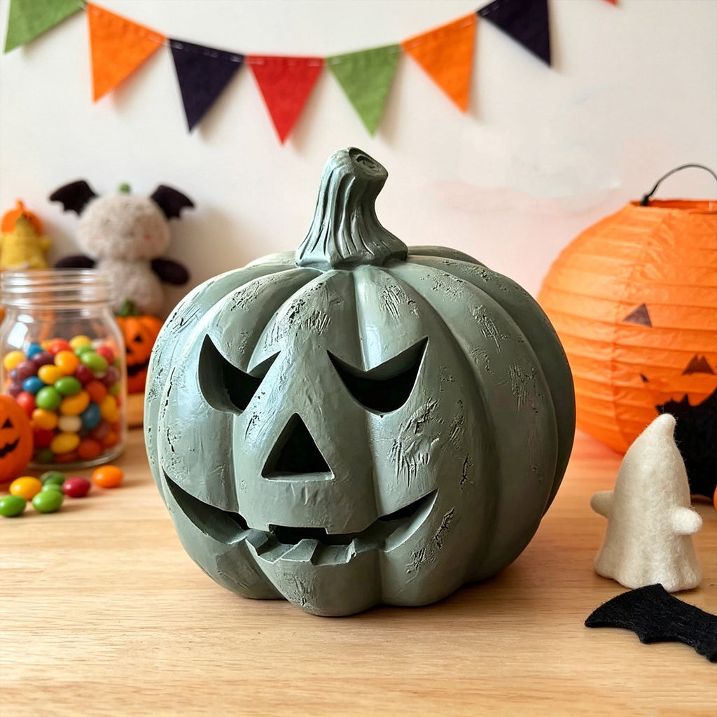 Haunt & Co Bwomeauty Halloween Gifts, 1pc Resin Pumpkin Ornaments - Suitable For Holiday Decoration, Holiday Decor