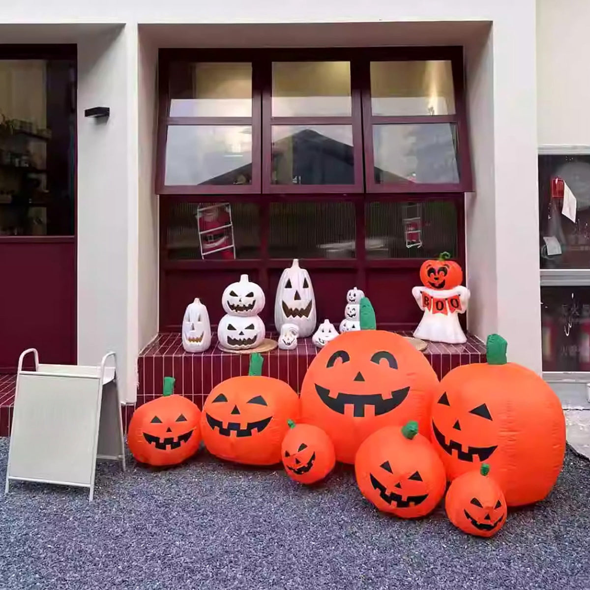 Haunt & Co YIKA Halloween Decoration Halloween Pumpkin Inflatable 2.2m 7 Pumpkin Ghost Halloween Decoration Halloween Ornaments