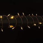 Haunt & Co Vickerman 50 Warm White Italian LED Single Mold light on Brown Wire, 25' Christmas Light Strand
