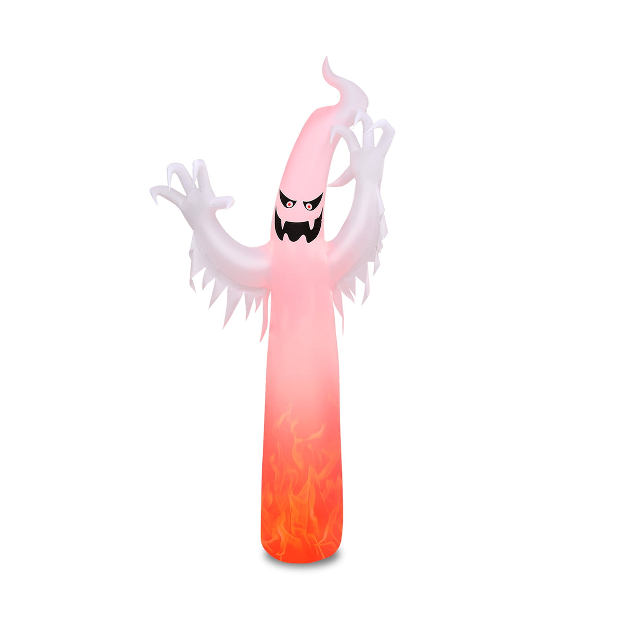 Haunt & Co Gymax 12ft Inflatable Halloween Ghost Blow Up Decoration w/ Built-in Flame Light