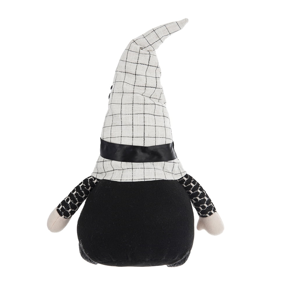 Haunt & Co Tcbosik 2 Pack Gnome Halloween Ornaments, Halloween Gnomes Decoration with Witch Hat, Lovely Fall Gnome Gifts for Friends Family, Black & White