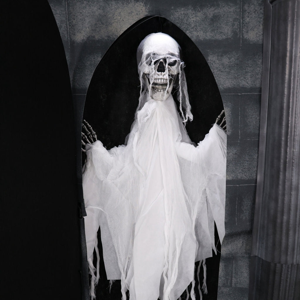 Haunt & Co 6.7 ft. Motion-Triggered Mausoleum Halloween Animatronic by Tekky