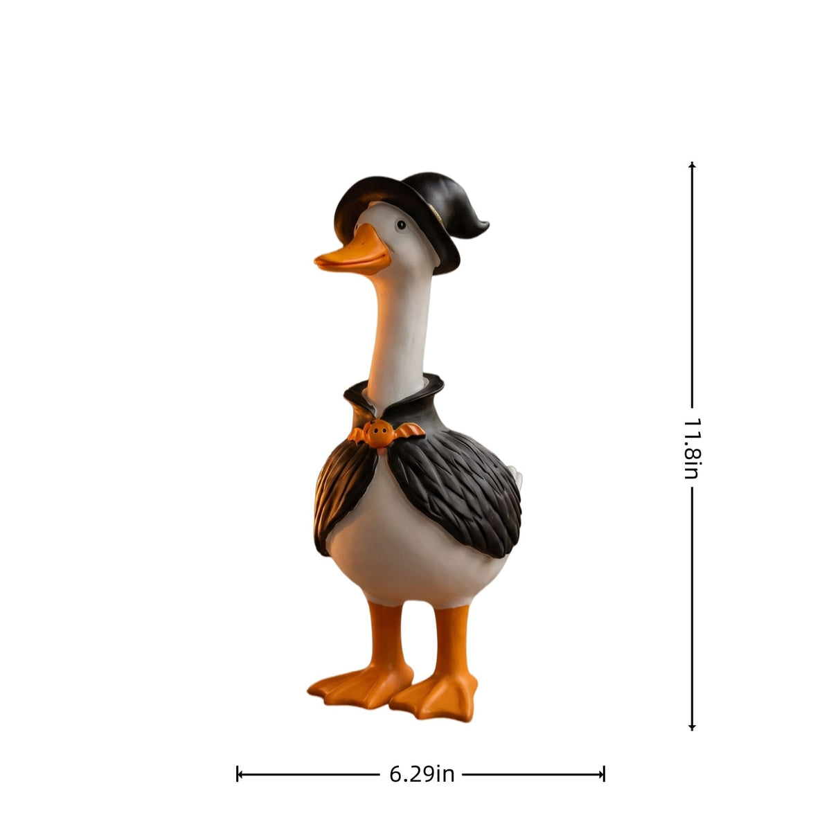 Haunt & Co Clearance! Witch Goose Figurine with Hat and Cape, Halloween Porch Goose Statue 11.8", Resin Lawn Goose Decor