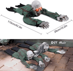 Haunt & Co Halloween Animated Decorations, Outdoor Crawling Zombie with Horror Sound & Glowing Eyes, Zombie Ground breaker Ghost for Graveyard, Lawn, Haunted House Prop Decor