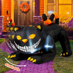 Haunt & Co Halloween Inflatable 6 FT Black Cat Inflatable Moving Head, Scary Black Cat with LED Lights Built-in, Halloween Outdoor Decorations Clearance for Holiday/Party/Yard/Garden