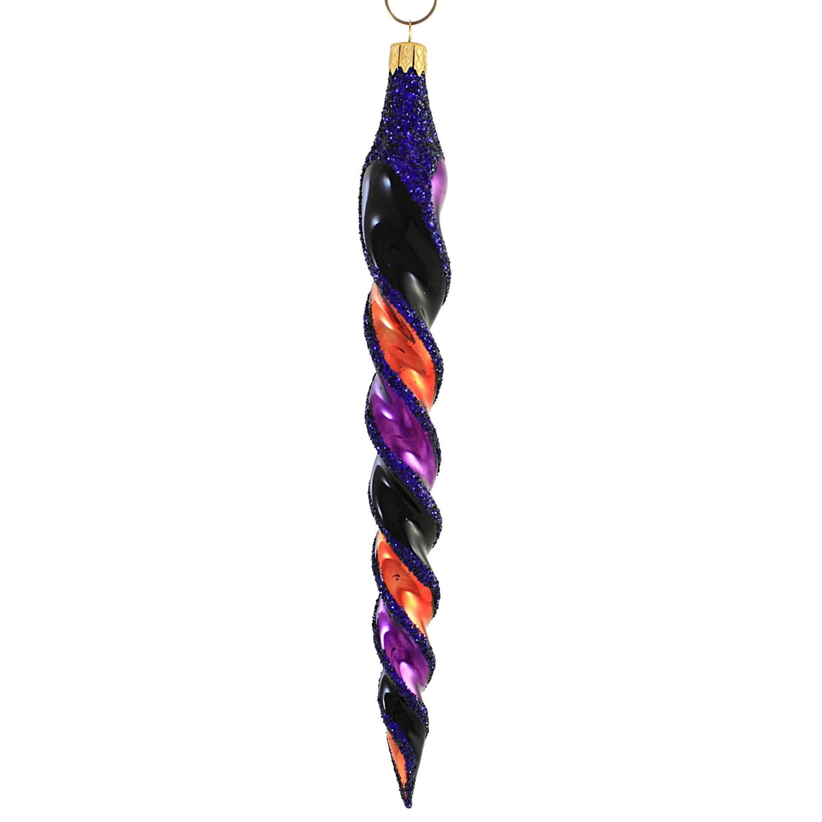 Haunt & Co Sbk Gifts Holiday Orange Black Purple Twist Set/3 Halloween Ornament Retro