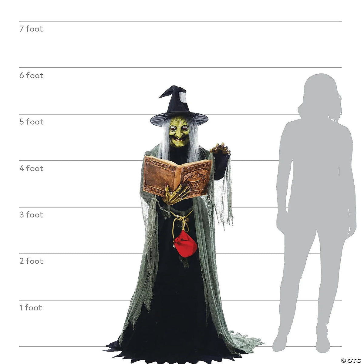 Haunt & Co 5' Animated Spell Casting Witch with Lights & Sound