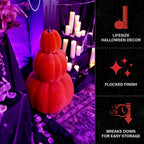 Haunt & Co Pumpkin Stack Orange Halloween & Thanksgiving Décor with Stakes, 2.4-Ft