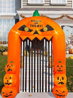 Haunt & Co 9.5ft Halloween Inflatable Pumpkin Arch with LED Lights - Outdoor/Indoor Yard Decoration