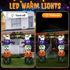 Haunt & Co 8.2' Halloween Inflatables Pumpkin Ghost Archway, Blow up Hallowee Decorations with Built-in LED Lights for Holiday