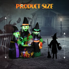 Haunt & Co 6' Halloween Inflatables Outdoor Halloween Witches Decoration Blow up Witches