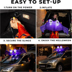 Haunt & Co Zone Tech 6 FT Inflatable Bat Car Trunk Decor with Built-in LEDs, Blow Up Decoration for Halloween (1-Pack)