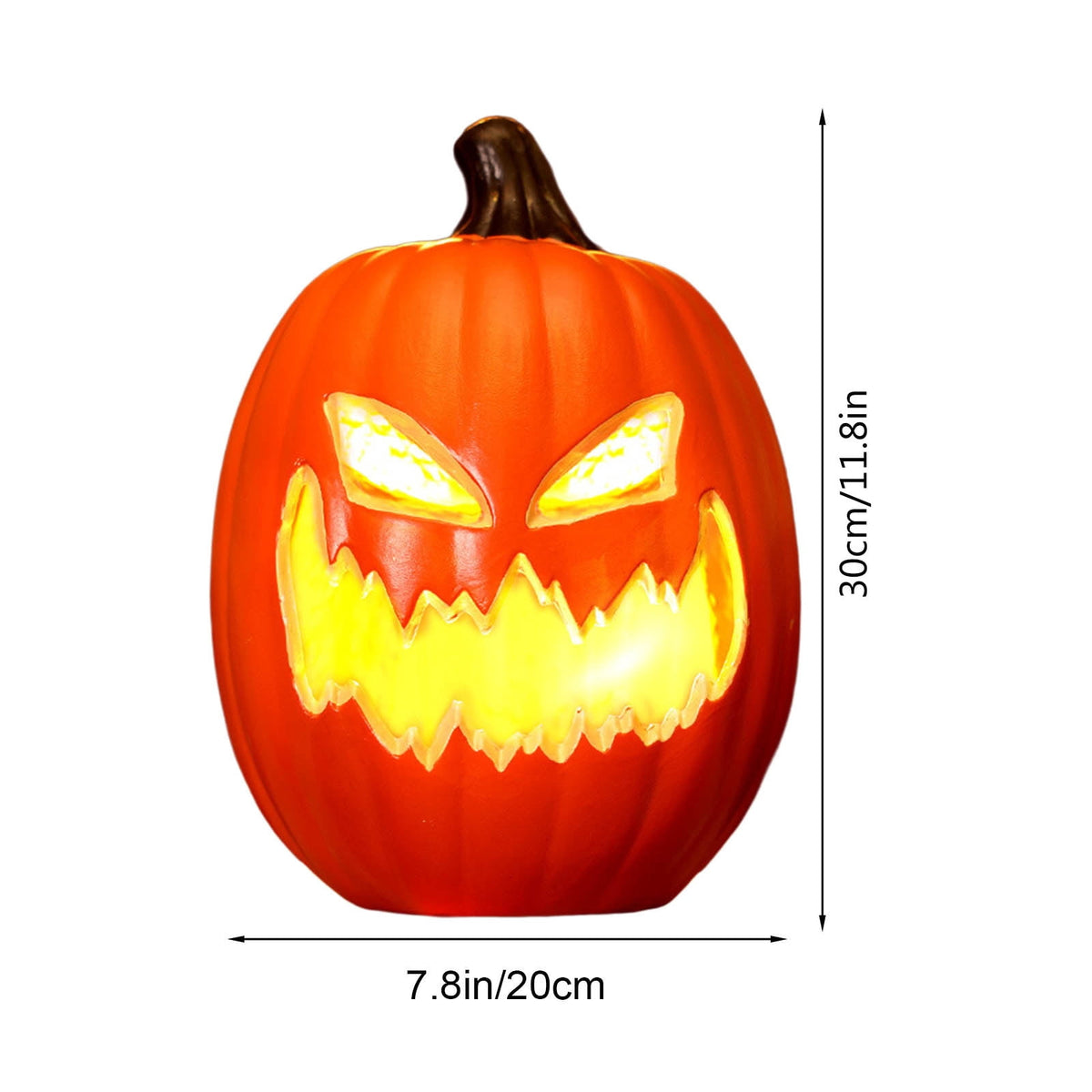 Haunt & Co Halloween LED Light Up Pumpkin Decorations for Home,12" Blow Molded Jack O Lantern with Realistic Carved Design,Battery Operated Indoor Outdoor Halloween Party Decor,Bar,Yard,Porch
