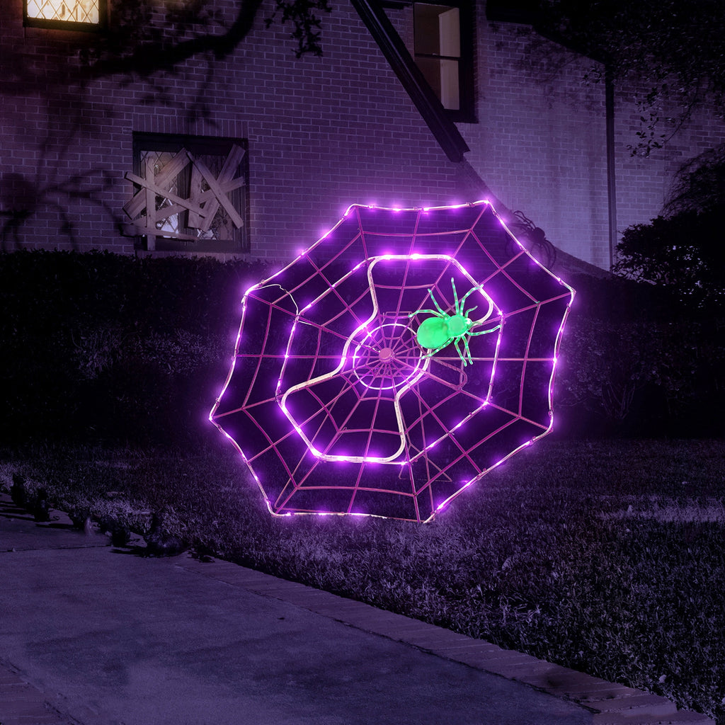 Haunt & Co 4 ft. Outdoor Animated Spider Web - Purple Web