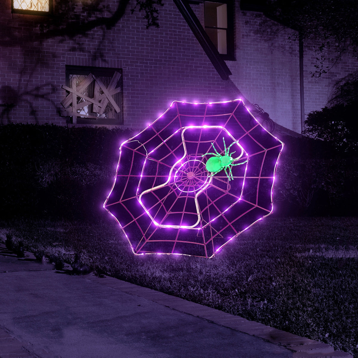 Haunt & Co 4 ft. Outdoor Animated Spider Web - Purple Web
