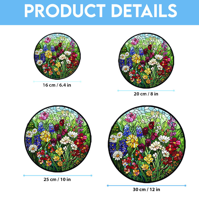 Haunt & Co Garden Suncatchers for Windows, Stained Glass Window Hangings,Hand-Painted Glass Panel Perfect for Home Decor, Stained Glass Ornament 2025, Holiday Decoration, Seasonal Keepsake