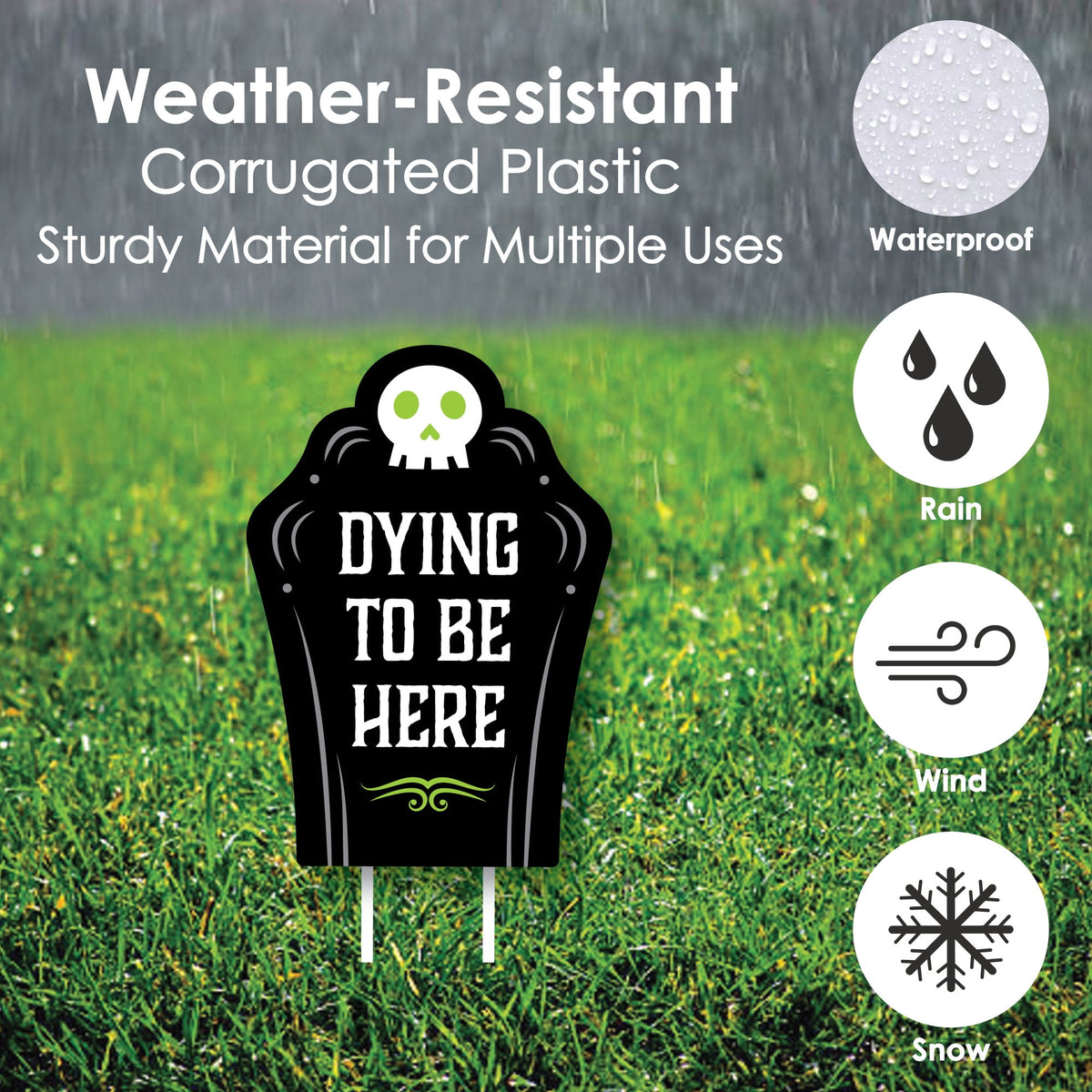 Haunt & Co Big Dot of Happiness Cute and Colorful Tombstones - Lawn Decorations - Outdoor Kids Halloween Party Yard Decorations - 10 Piece