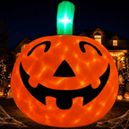 Haunt & Co 10ft Halloween Inflatable Pumpkin Decoration with Built-in LED Lights