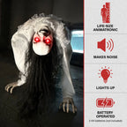 Haunt & Co Lifesize 35" Animatronic Possessed Woman with Lights and Sound