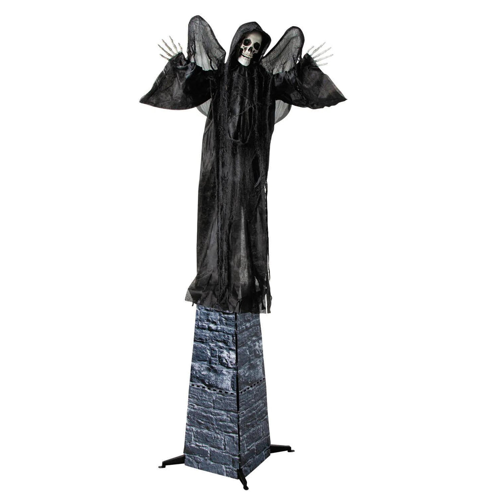 Haunt & Co 6 Ft. 2 3/4" Skeletal Reaper with Wings Animated Prop Standing