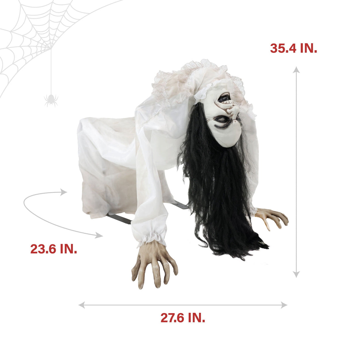 Haunt & Co Lifesize 35" Animatronic Possessed Woman with Lights and Sound