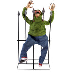Haunt & Co 4.4 ft Voice-Sensor Impaled Zombie Halloween Animatronic