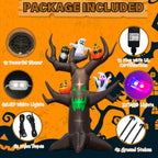 Haunt & Co Coolmade 9ft Halloween Inflatable Tree Decoration with pumpkin, Ghost, Owl, Blow up Yard Inflatables with Built-in LEDs
