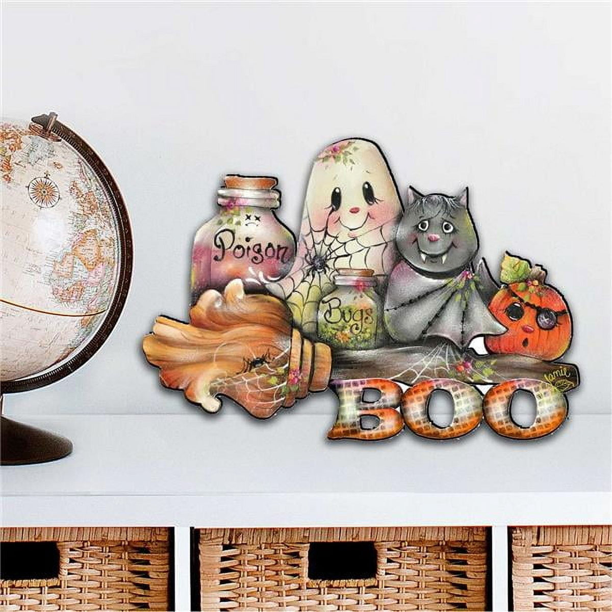 Haunt & Co 12 x 9 in. Brunhildas Broom Halloween Outdoor Decor Large Ornaments