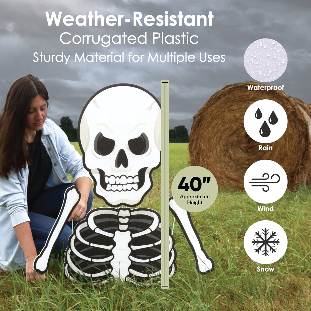 Haunt & Co Big Dot of Happiness Scary Skeleton - Big Skeleton Yard Sign Outdoor Lawn Decorations - Halloween Party Yard Signs