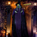 Haunt & Co 12ft Witch Animated Animatronic Decoration Creepy Halloween Hanging Witch w/ Pre-Recorded Screaming