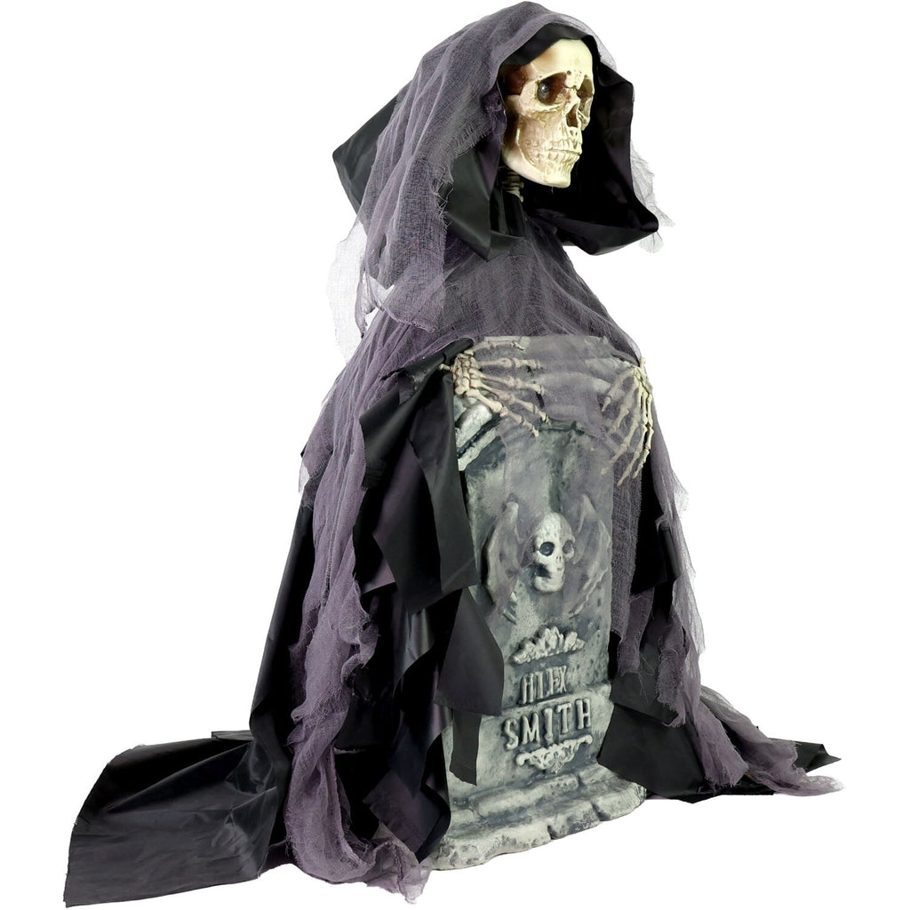 Haunt & Co 3 ft Touch-Activated Rising Reaper with Tombstone Halloween Accessory